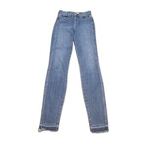 AYR The Riser Jeans 26 High Rise Skinny Medium Wash Raw Hem